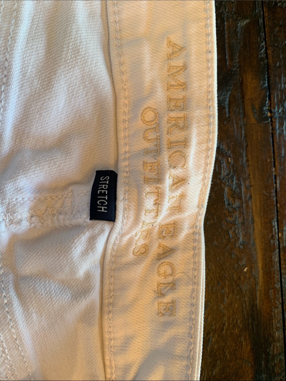 American Eagle Outfitters White Frayed Denim Cutoff Shorts - Picture 2 of 4